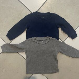 2 Carter's Navy and Gray waffle knit Long Sleeve Tees (or bundle with $5/30)